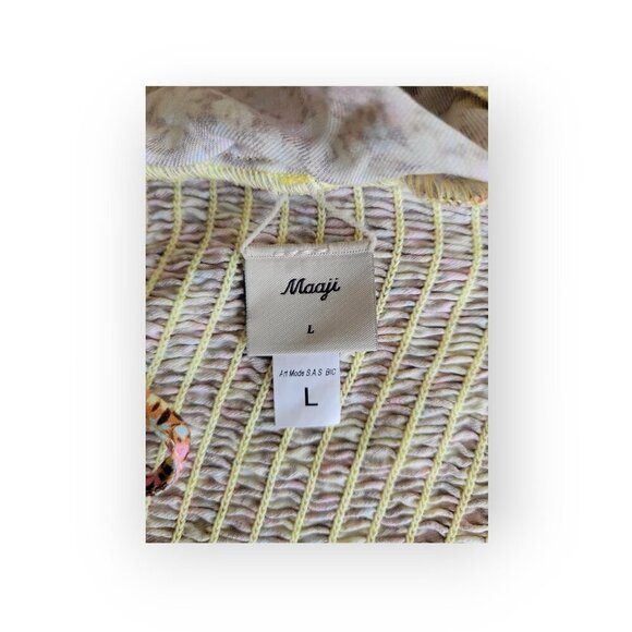 Maaji Smocked Crossover Beach Top Size L NWOT - Picture 6 of 10